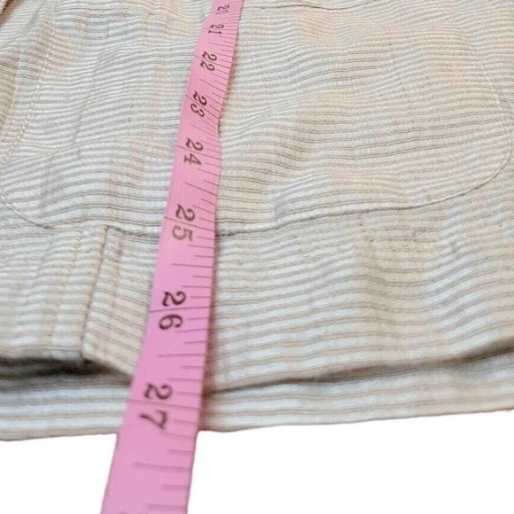 Chicos Metallic Striped Linen Blend Utility Jacket Silver Tan Size 0 Small - Picture 5 of 8